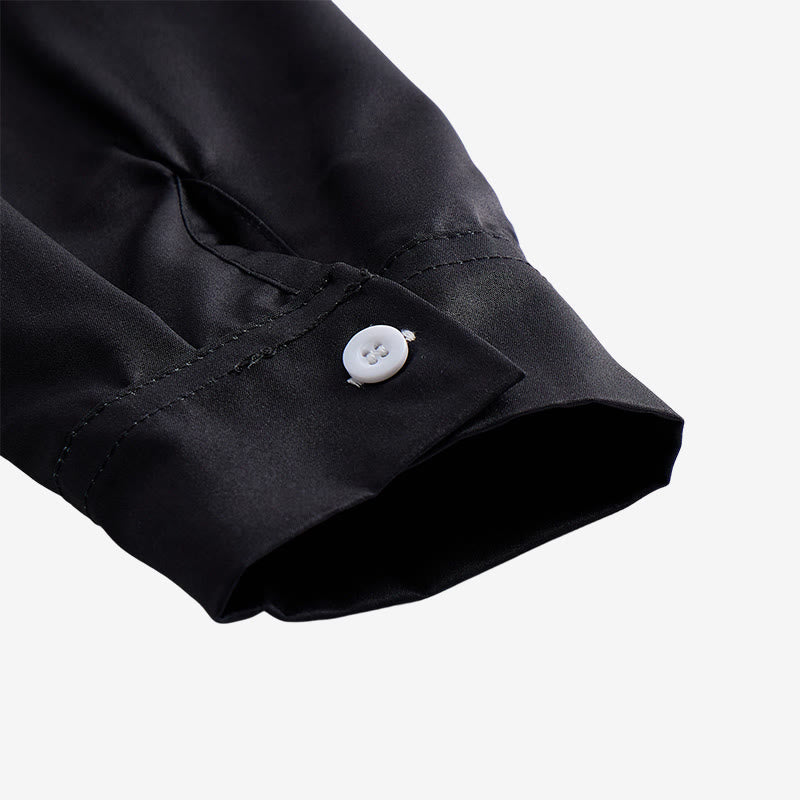 Camicia western da uomo classica nera e grigia con stampa a testa di toro - image 8