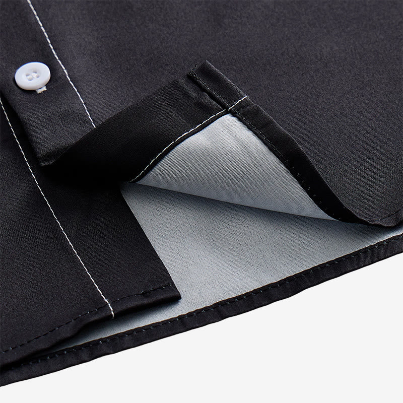 Camicia western da uomo classica nera e grigia con stampa a testa di toro - image 7