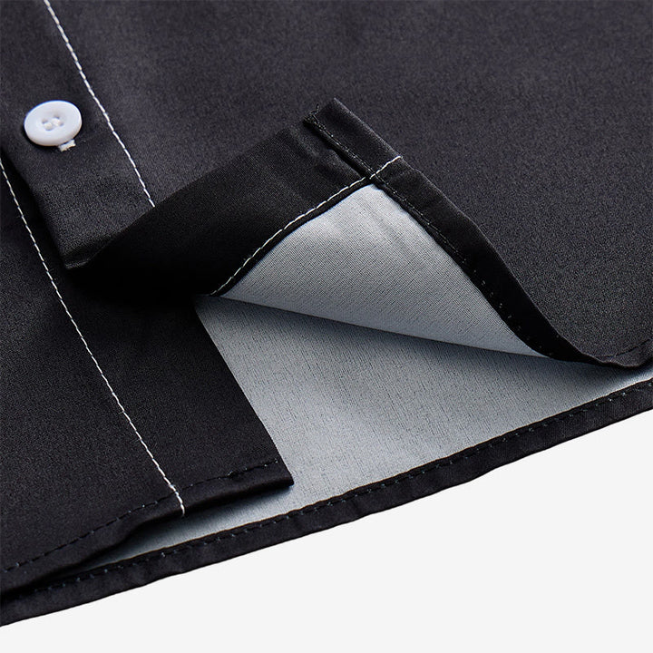 Camicia western da uomo classica nera e grigia con stampa a testa di toro - image 7