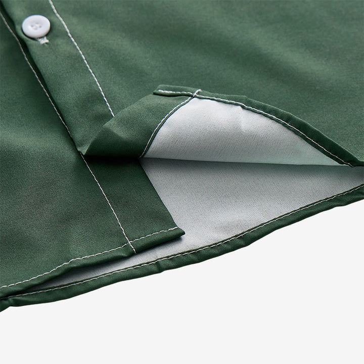 Camicia da uomo beige e verde con stampa di cavaliere del deserto e cactus - image 7
