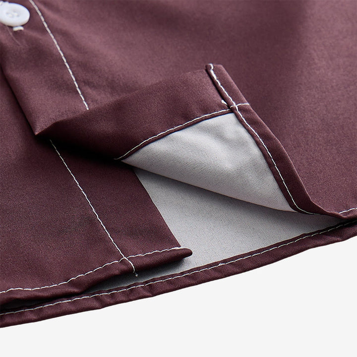 Camicia da uomo marrone e crema con stampa western a silhouette di cavallo da cowboy. - image 7
