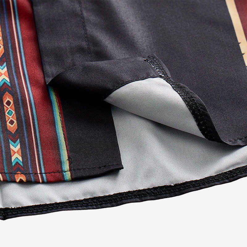 Camicia estiva nera da uomo con motivo geometrico azteco. - image 6