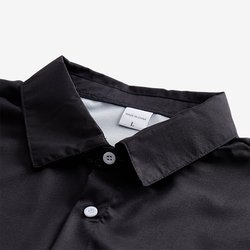 Camicia da uomo bicolore nera e beige con motivo a stella azteca in stile western. - image 4