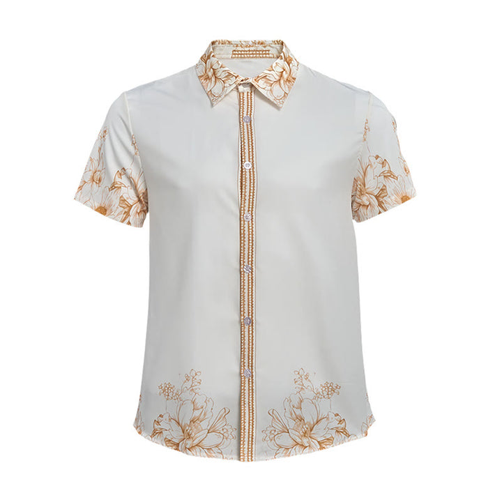 Camicia da uomo moderna con stampa floreale barocca e finiture in stile barocco. - image 9