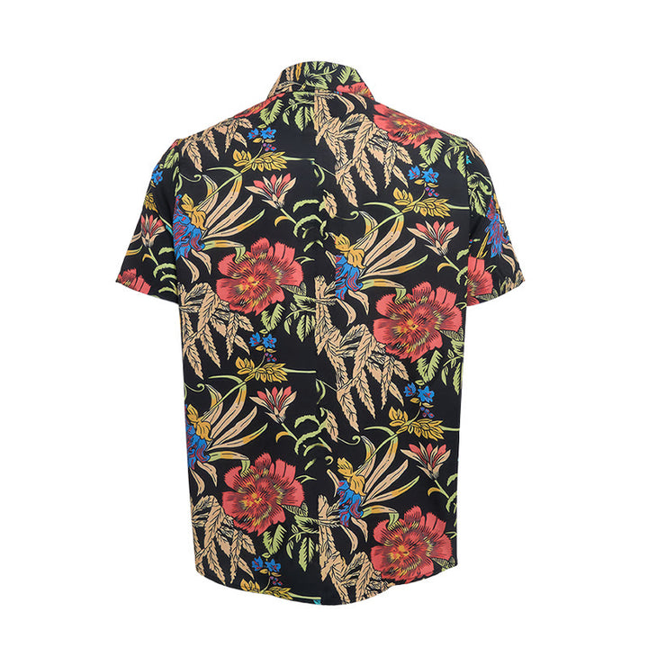 Maglietta nera con stampa botanica esotica in stile retrò tropicale. - image 9