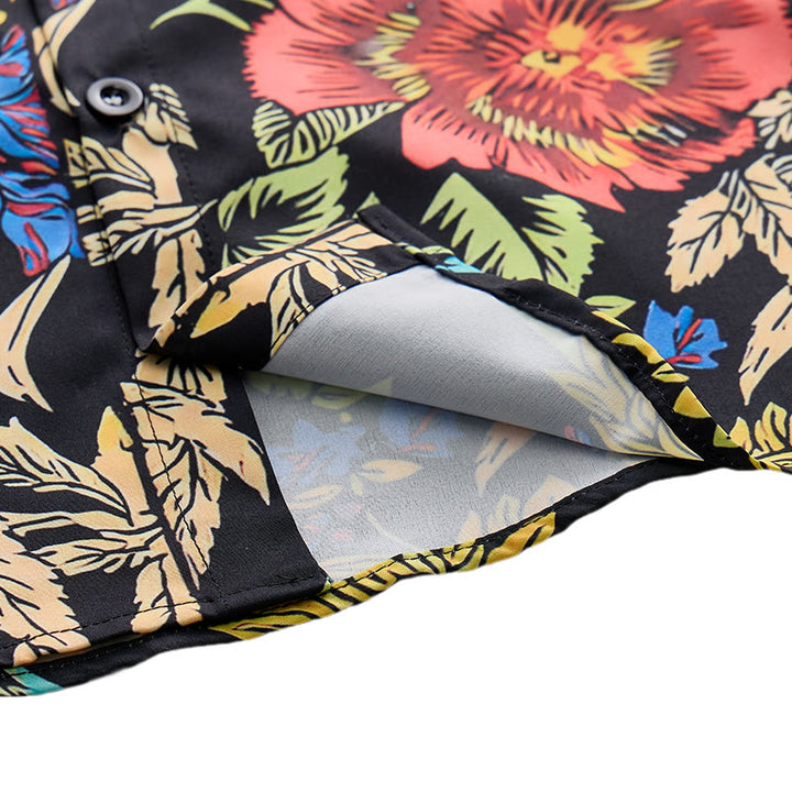 Maglietta nera con stampa botanica esotica in stile retrò tropicale. - image 6