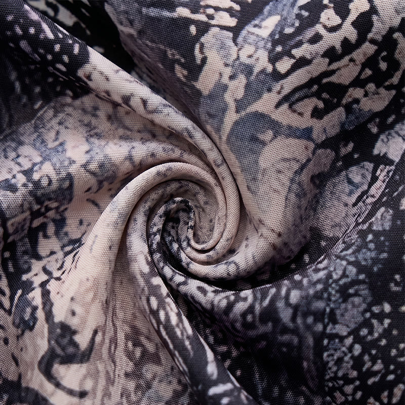 Camicia casual con stampa floreale monocromatica di papaveri scuri - image 6