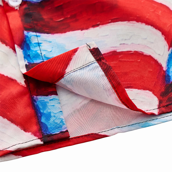 Maglietta estiva patriottica con stampa di bandiera americana e fuochi d'artificio - image 7