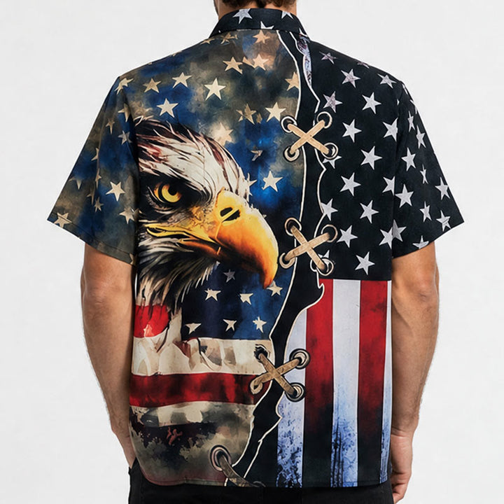 Maglietta patriottica con aquila e bandiera americana a due colori - image 2