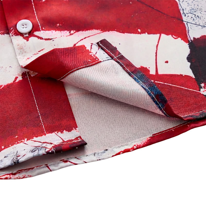 Maglietta moderna con stampa artistica a pennellate della bandiera americana patriottica. - image 7