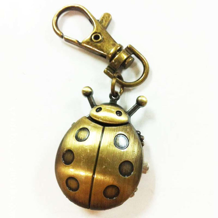 Orologio da tasca antico con ali incernierate a forma di scarabeo. - Portachiavi in ​​bronzo antico - image 13