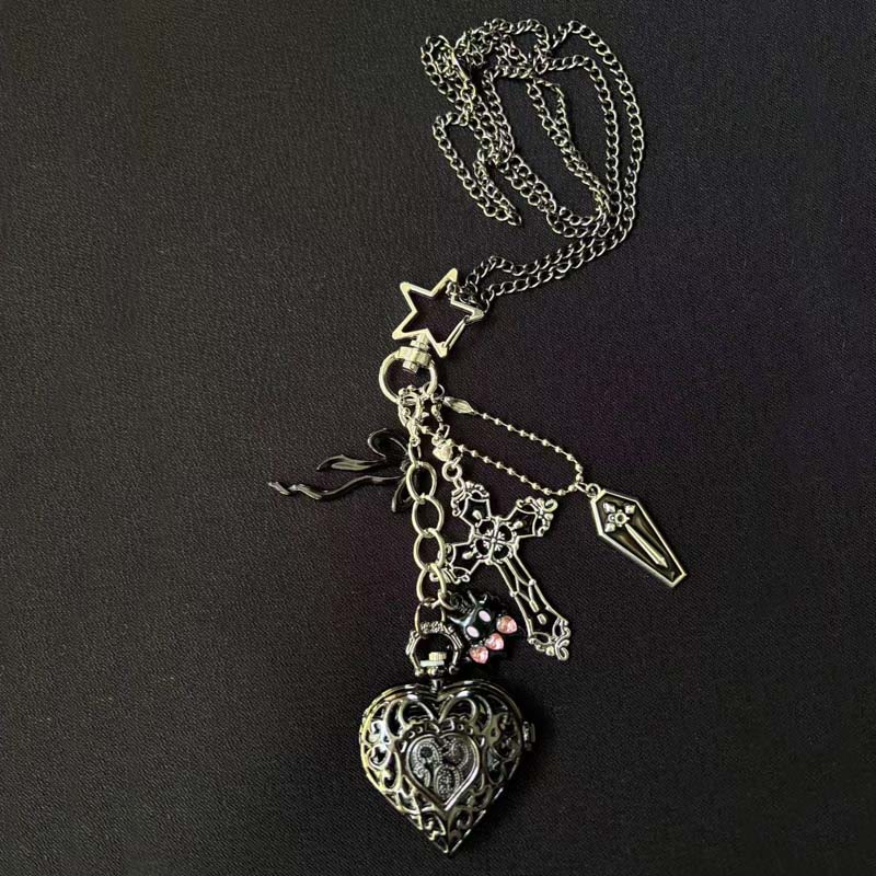 Orologio da tasca cavo con ciondoli, ornamento decorativo alla moda, stile coquette - Stile n. 21 - image 26