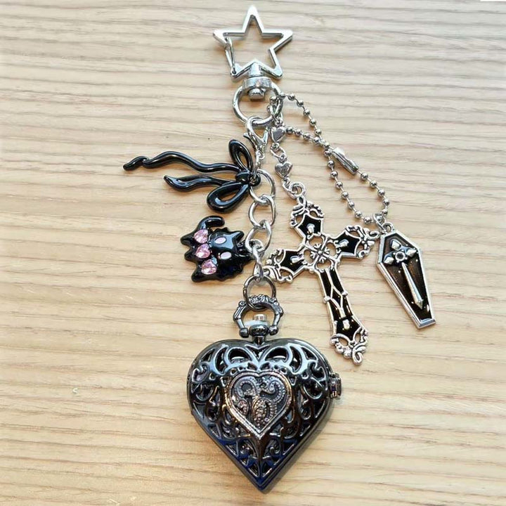 Orologio da tasca cavo con ciondoli, ornamento decorativo alla moda, stile coquette - Stile n. 20 - image 25