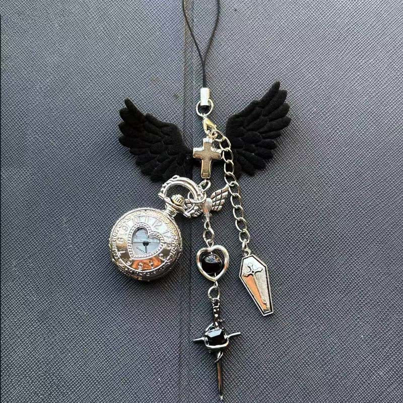 Orologio da tasca cavo con ciondoli, ornamento decorativo alla moda, stile coquette - Stile n. 8 - image 13