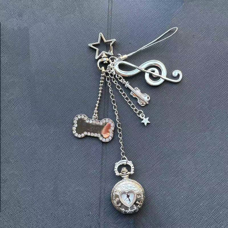 Orologio da tasca cavo con ciondoli, ornamento decorativo alla moda, stile coquette - Stile n. 5 - image 10