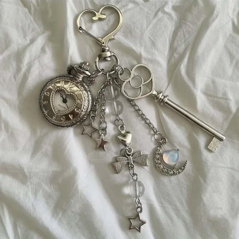 Orologio da tasca cavo con ciondoli, ornamento decorativo alla moda, stile coquette - Stile n. 2 - image 7