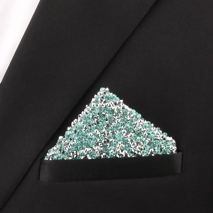 Inserto per fazzoletto da taschino pre-piegato Midnight Sparkle - Blu menta - image 4