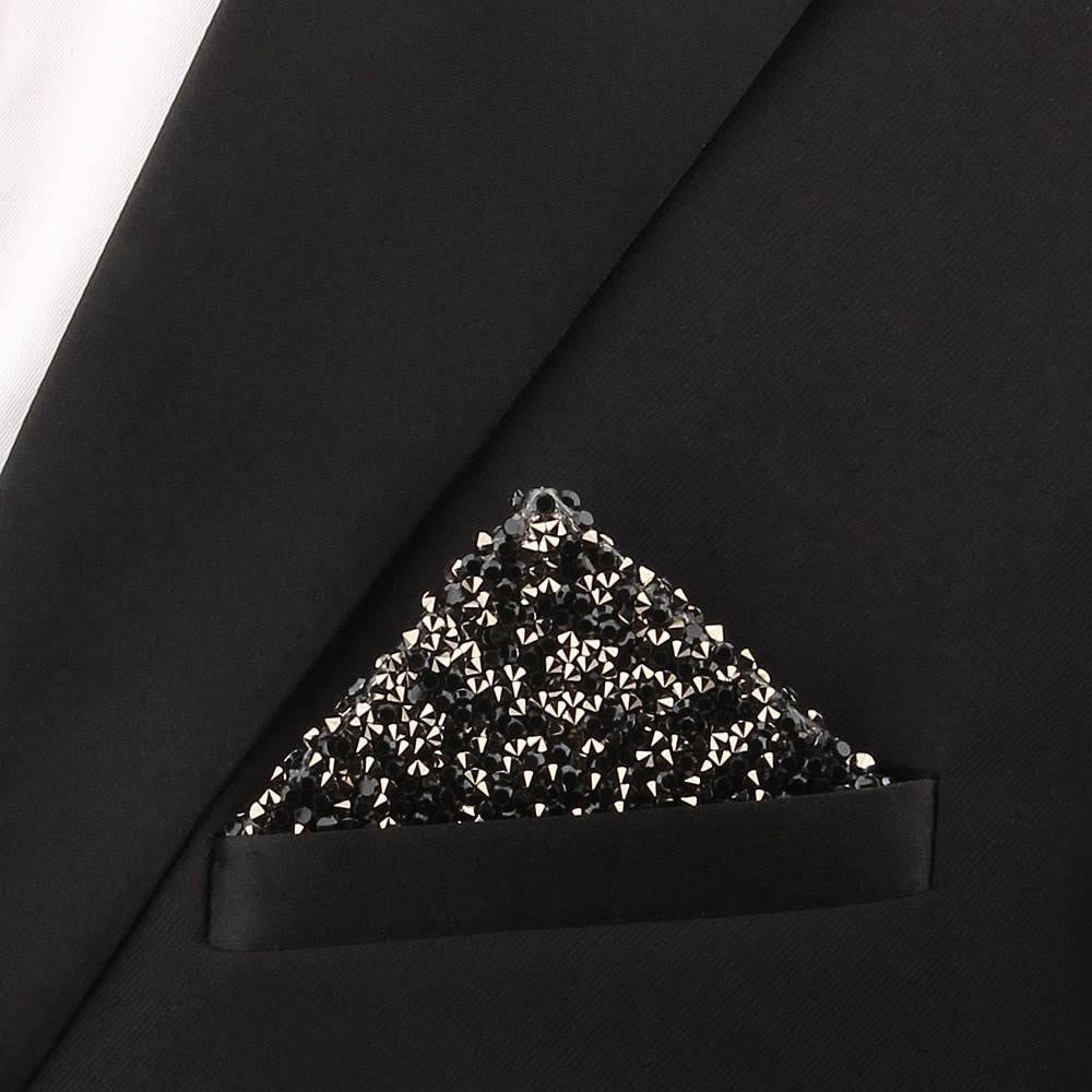 Inserto per fazzoletto da taschino pre-piegato Midnight Sparkle - Nero - image 0