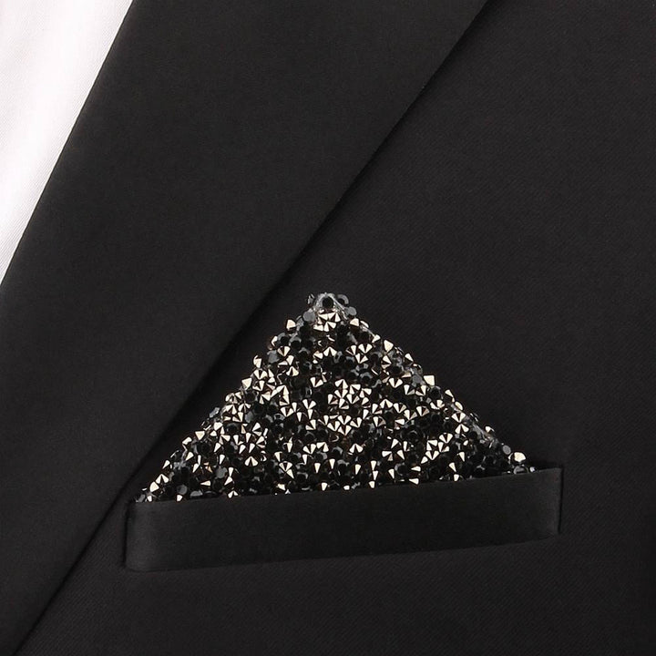 Inserto per fazzoletto da taschino pre-piegato Midnight Sparkle - Nero - image 0