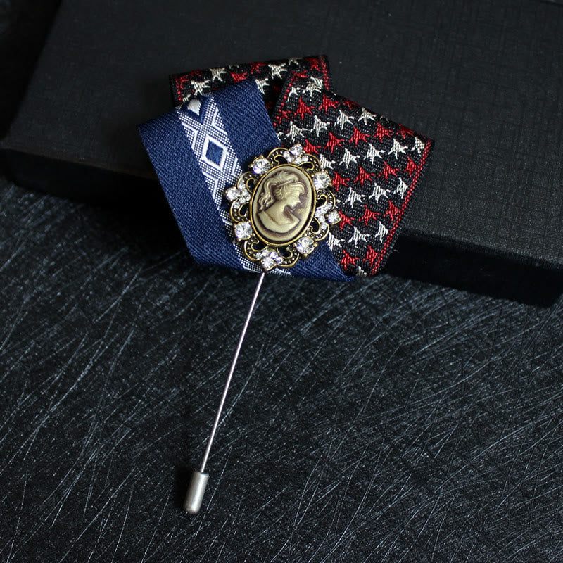 Spilla da bavero e inserto per fazzoletto da taschino 2 in 1 con cammeo vittoriano da uomo - Stile n. 17 - image 18