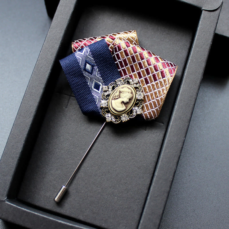 Spilla da bavero e inserto per fazzoletto da taschino 2 in 1 con cammeo vittoriano da uomo - Stile n. 9 - image 10