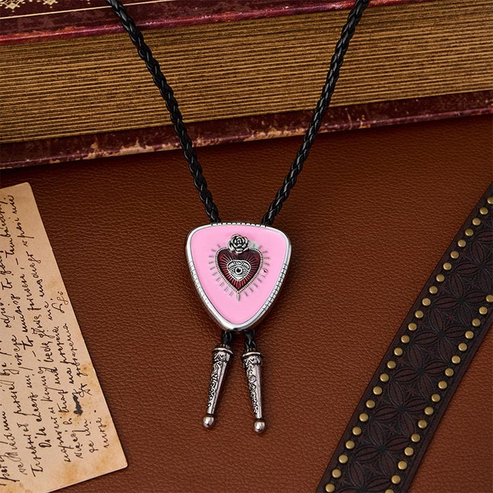Cravatta bolo rosa occhio di Allah, rosa, cuore sacro - Rosa - image 0