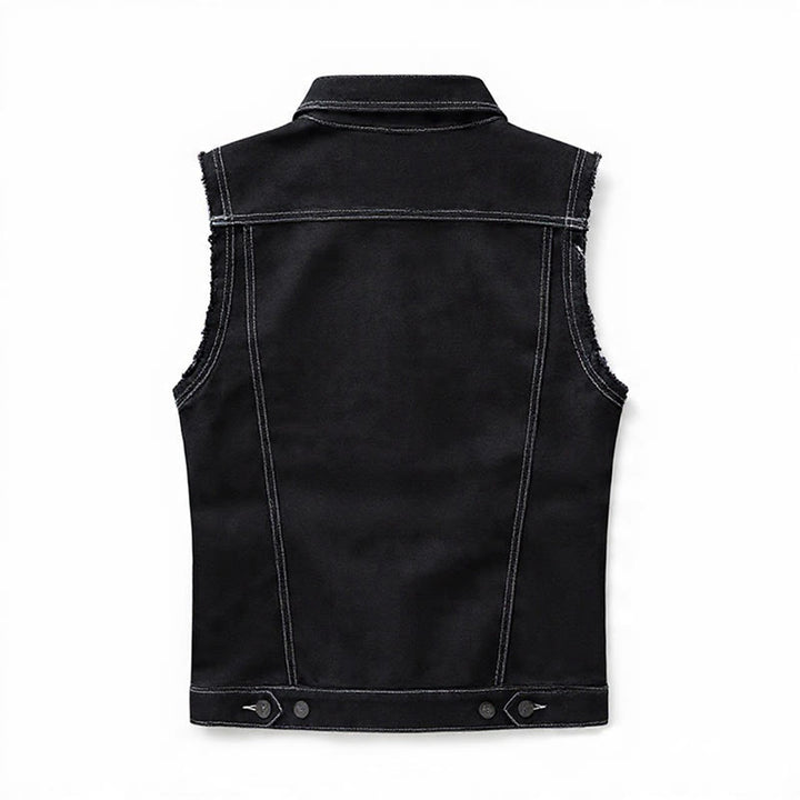 Gilet in denim nero patchwork Highway Rebel - image 12