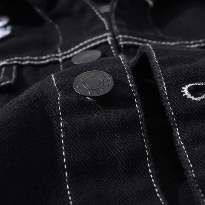Gilet in denim nero patchwork Highway Rebel - image 8
