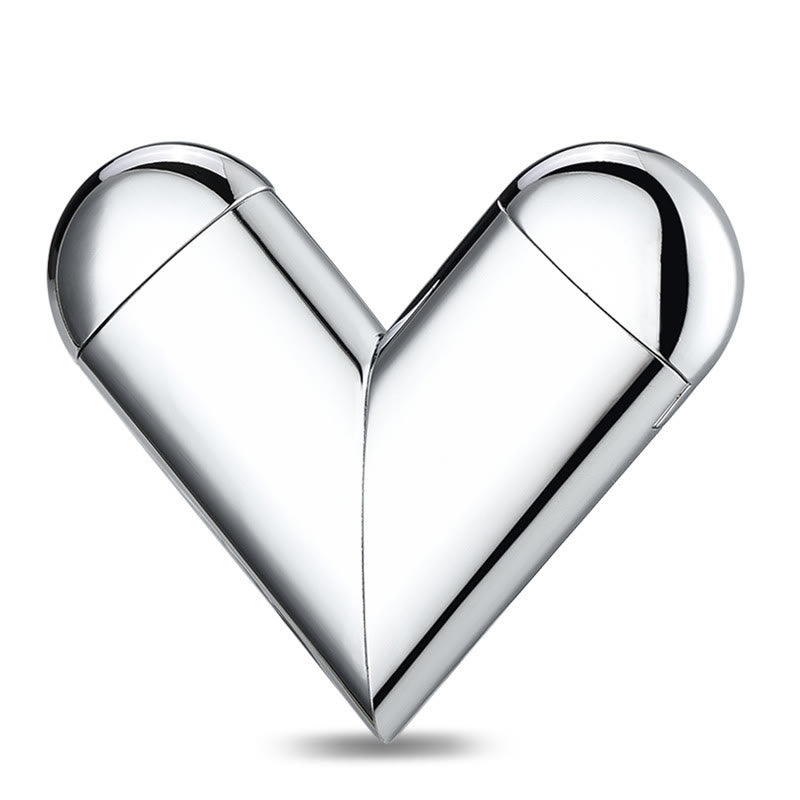 Accendino elettronico e a butano 2 in 1 a forma di cuore pieghevole - Argento - image 13