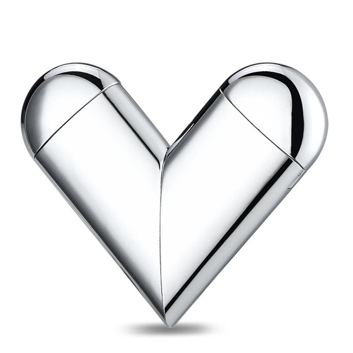 Accendino elettronico e a butano 2 in 1 a forma di cuore pieghevole - Argento - image 13