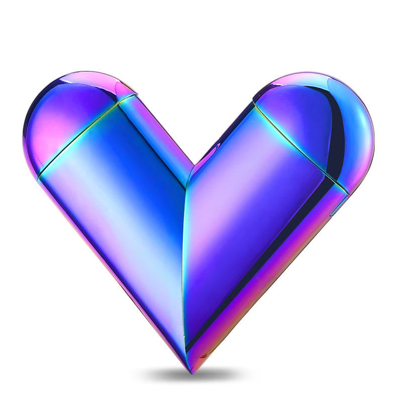 Accendino elettronico e a butano 2 in 1 a forma di cuore pieghevole - Multicolore - image 12
