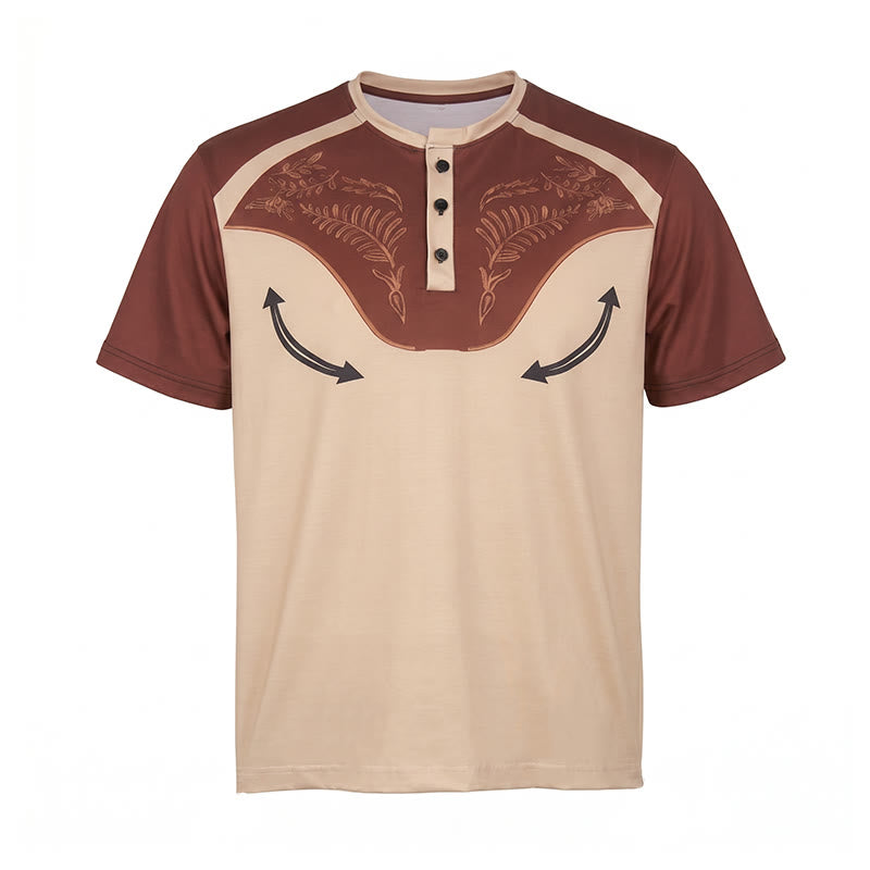 Camicia Henley da uomo vintage con stampa western azteca - image 9