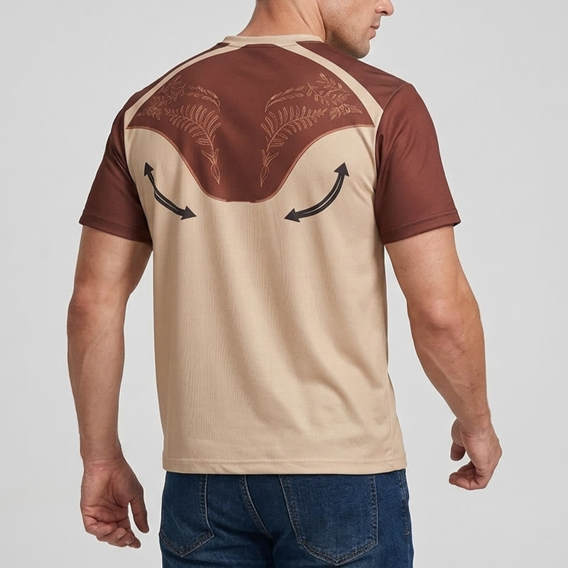 Camicia Henley da uomo vintage con stampa western azteca - image 3