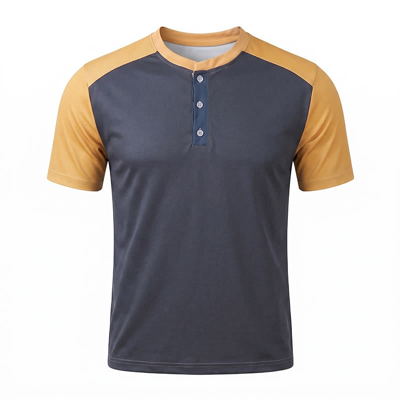 Camicia Henley da uomo vintage lavata, estiva e casual. - image 9