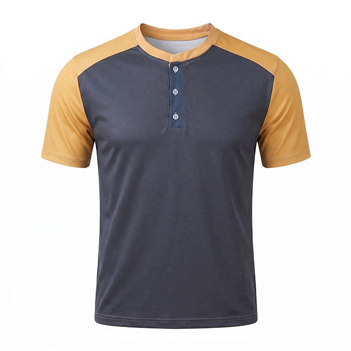 Camicia Henley da uomo vintage lavata, estiva e casual. - image 9