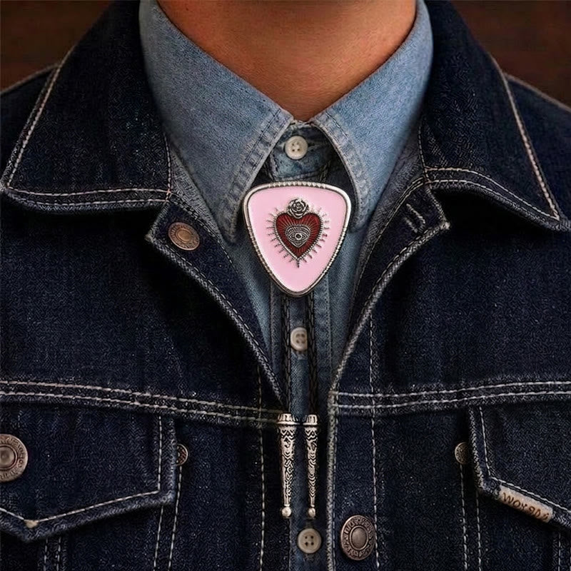 Cravatta bolo rosa occhio di Allah, rosa, cuore sacro - Rosa - image 1
