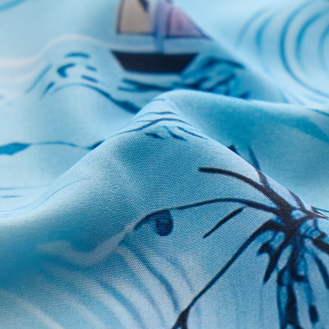 Camicia da uomo con stampa hawaiana a tema vacanze al mare, con bottoni. - image 6
