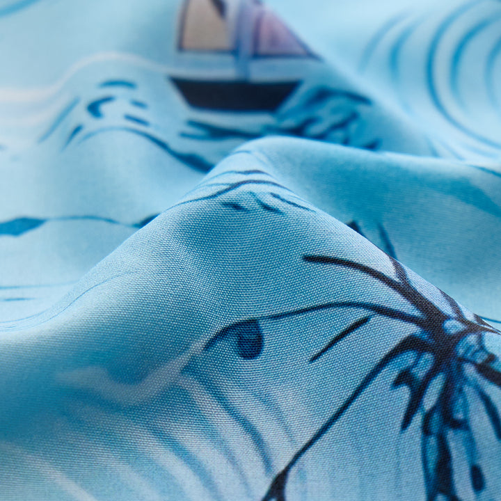 Camicia da uomo con stampa hawaiana a tema vacanze al mare, con bottoni. - image 6