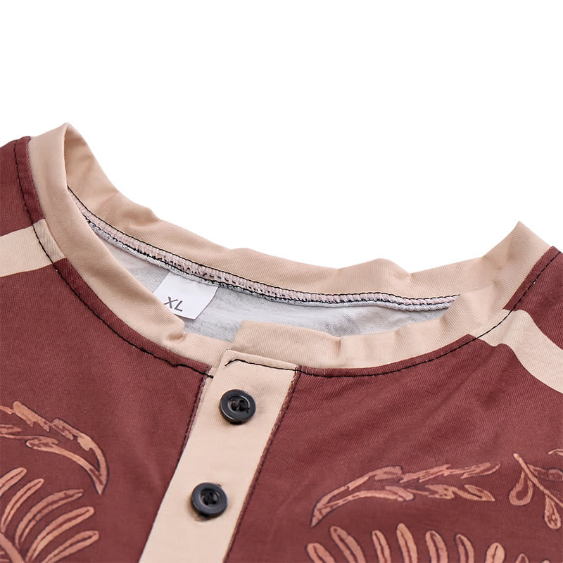 Camicia Henley da uomo vintage con stampa western azteca - image 4