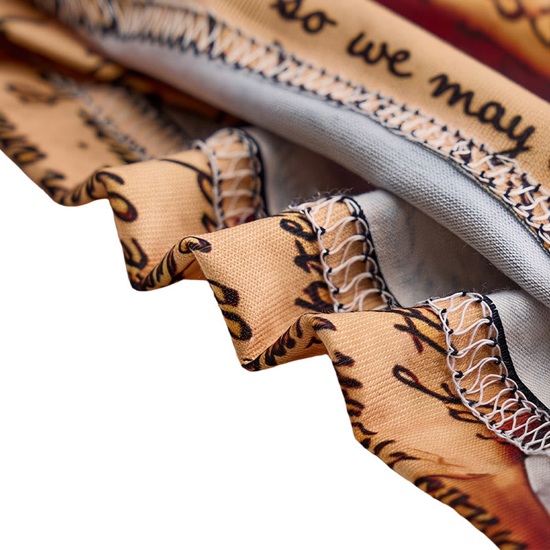Camicia Henley da uomo con stampa vintage della bandiera americana e design testuale. - image 7