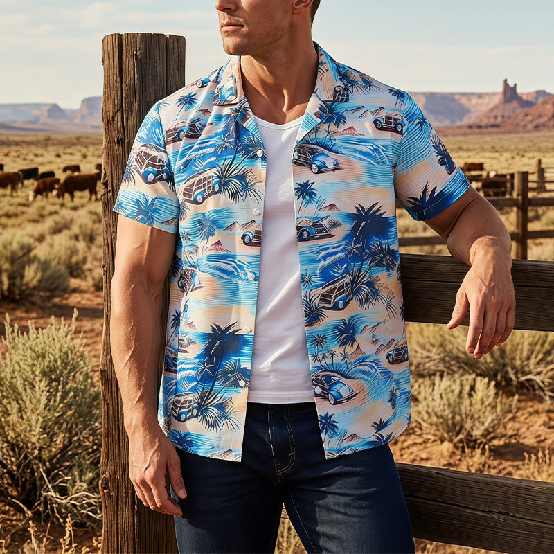 Camicia hawaiana da uomo per le vacanze estive al mare con bottoni - Multicolore - 5XL - image 0