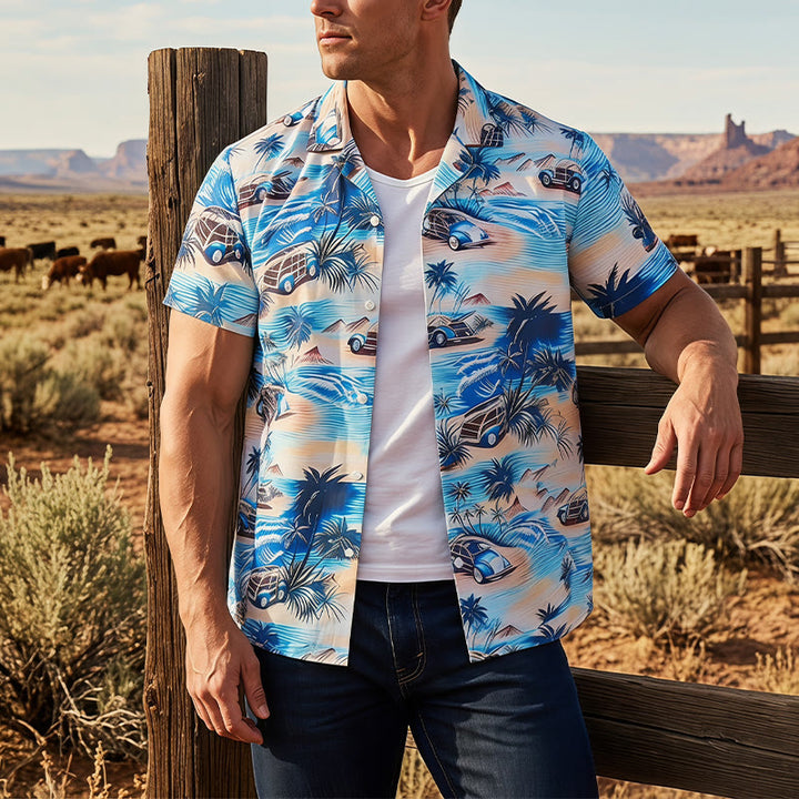 Camicia hawaiana da uomo per le vacanze estive al mare con bottoni - Multicolore - 5XL - image 0