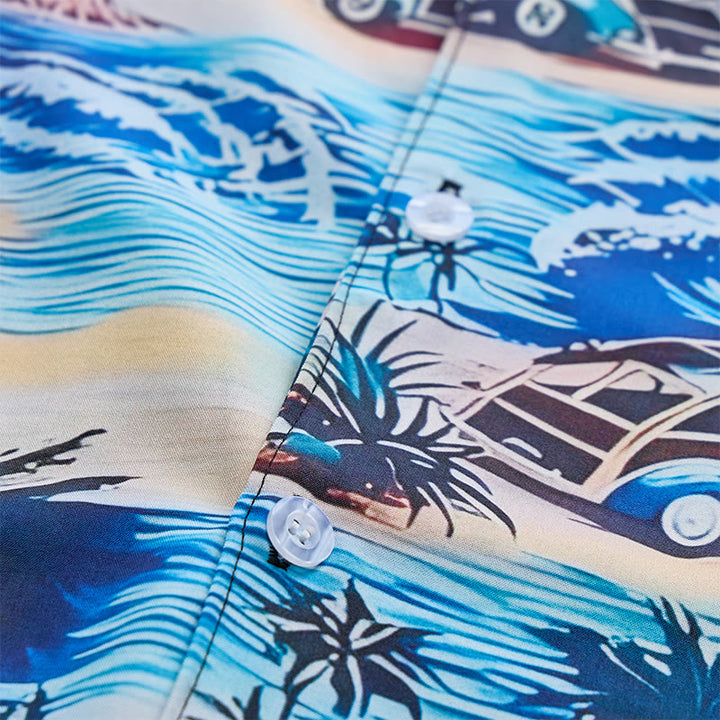 Camicia hawaiana da uomo per le vacanze estive al mare con bottoni - image 5