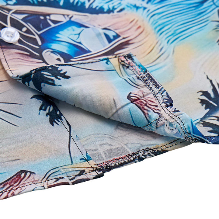 Camicia hawaiana da uomo per le vacanze estive al mare con bottoni - image 7