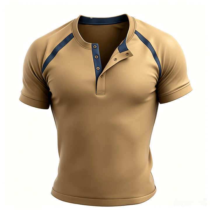 Camicia Henley da uomo vintage lavata, estiva e casual. - image 11