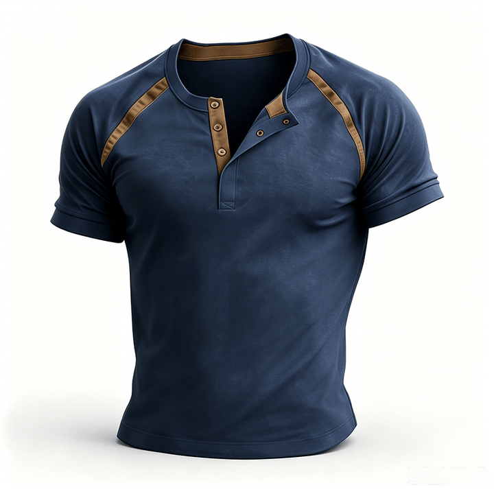 Camicia Henley da uomo vintage lavata, estiva e casual. - image 12