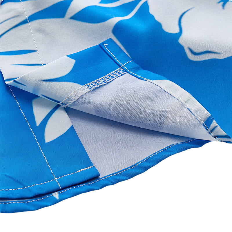 Camicia da uomo estiva a maniche corte con stampa floreale e foglie. - image 7