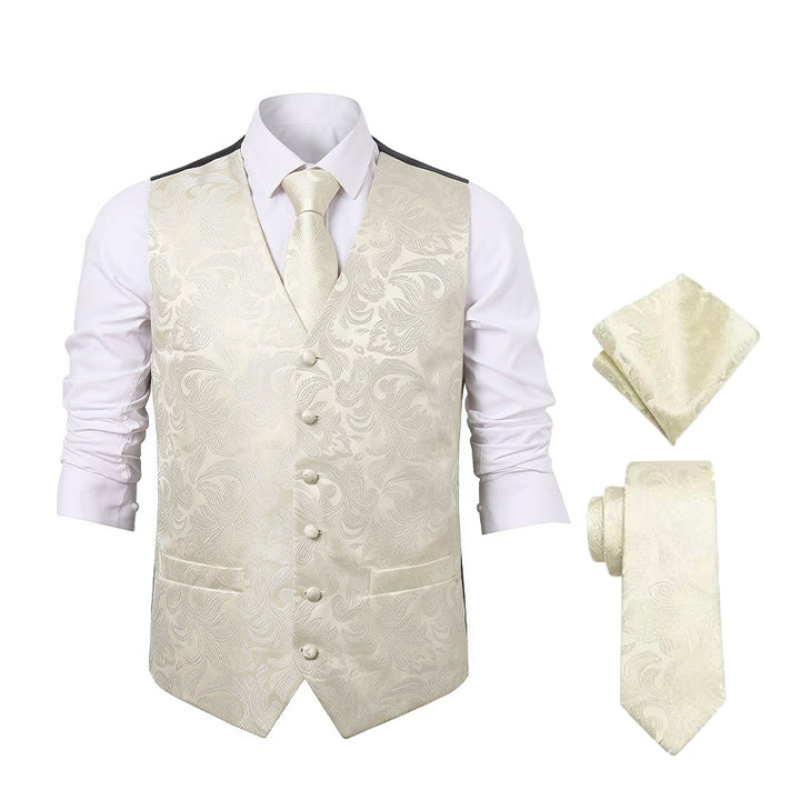 Gilet da uomo versatile con motivo paisley, set completo 4 in 1 - image 17