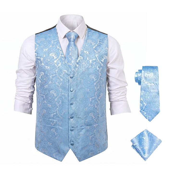 Gilet da uomo versatile con motivo paisley, set completo 4 in 1 - image 18