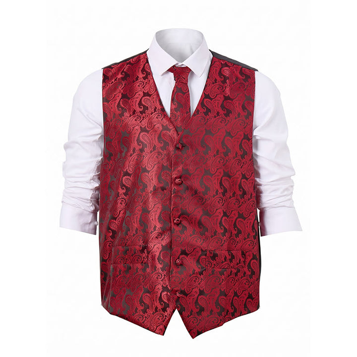 Gilet da uomo versatile con motivo paisley, set completo 3 in 1 con gilet - image 15